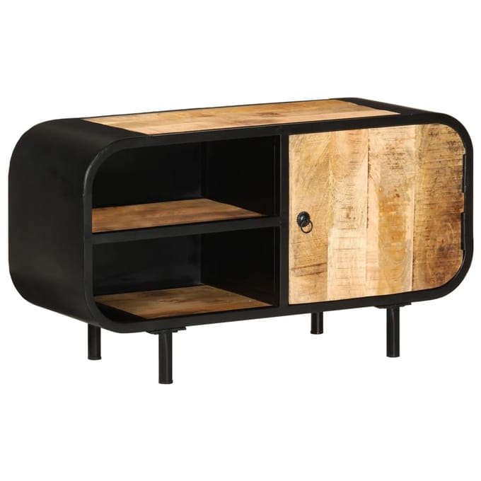 vidaXL - Tv-meubel - 90x30x48 - cm - ruw - mangohout