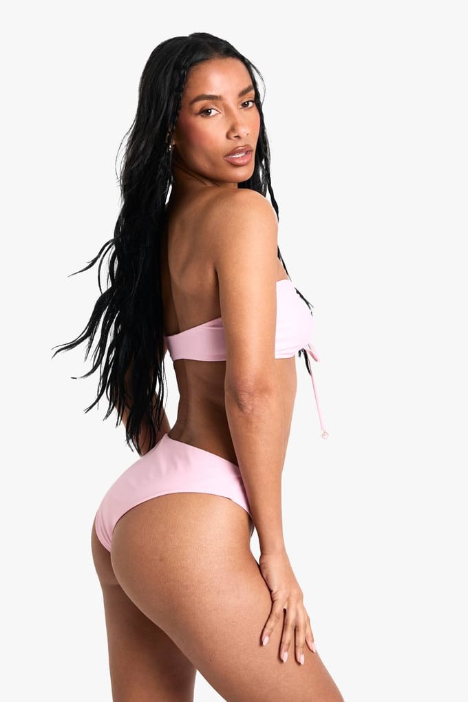 boohoo Dames Shell Pearl Trim Bandeautop | Baby Roze | Maat: 36