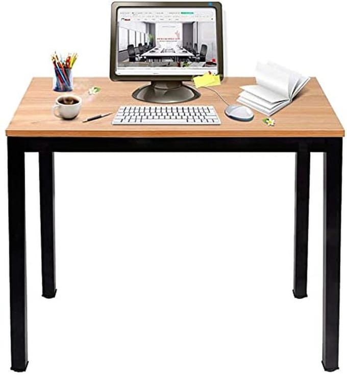 Compacte Computertafel | Professioneel Bureau voor Thuis en Op Kantoor | Hout en Metaal | 80 x 40 cm