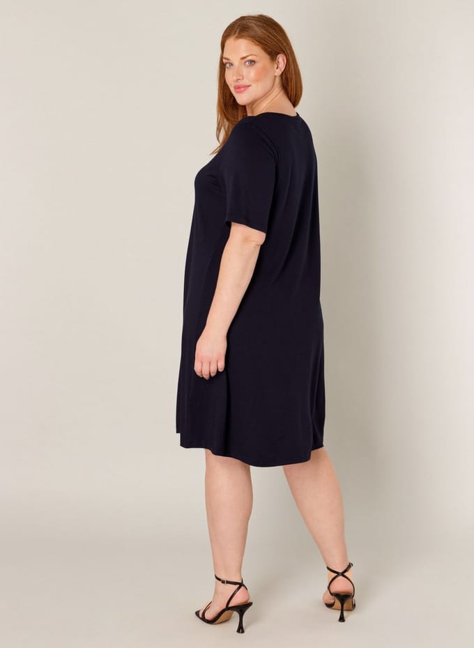 BASE LEVEL CURVY Abernathy Jurk - Dark Blue - maat 3(52)