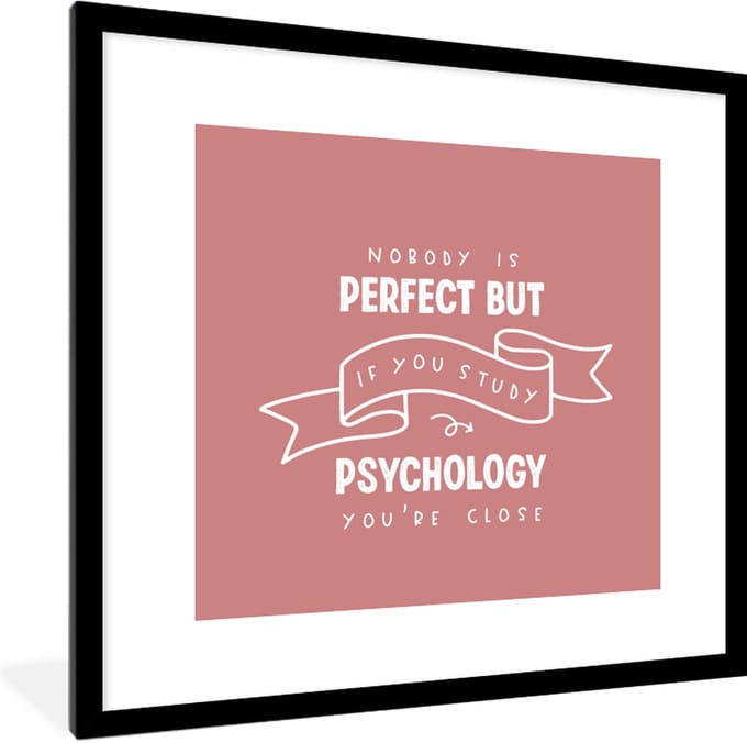 Fotolijst incl. Poster - Psychology - Quotes - Student - 40x40 cm - Posterlijst