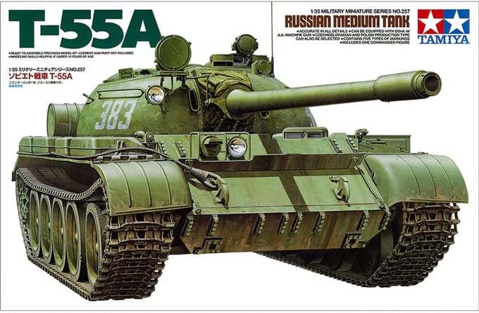 Tamiya Modelbouwpakket Militaire voertuigen - 35257 T-55A Russian Medium Tank Plastic - 1:35 - Modelbouw