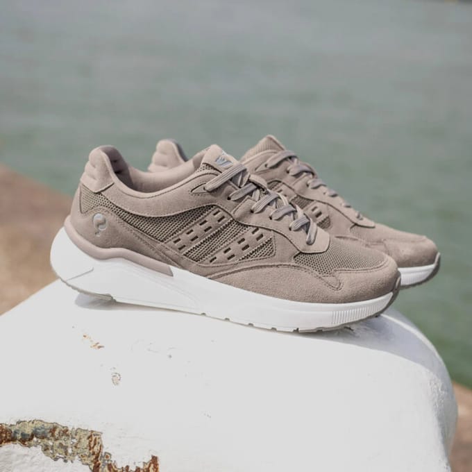 Q1905 Sneaker kampen taupe/ wit