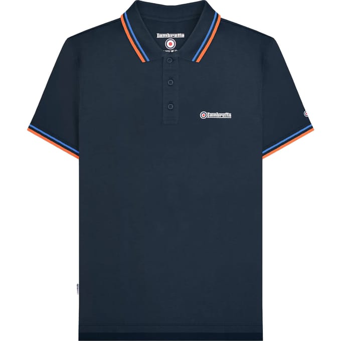 Lambretta Heren SS25 Twin Tip Poloshirt (NAVY/BLAUW)