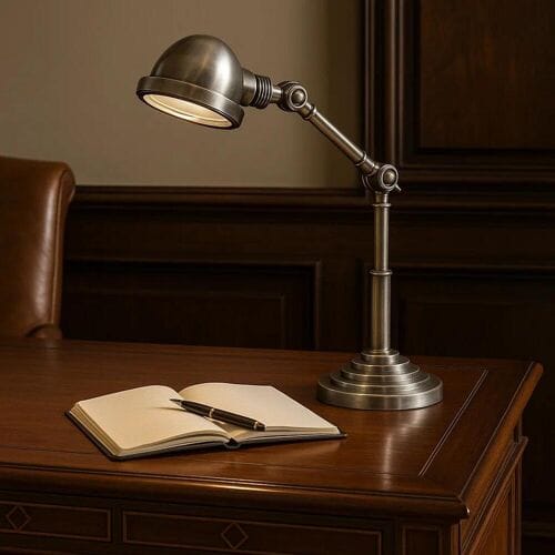 KS Verlichting Nano Bureaulamp Antiek Zilver