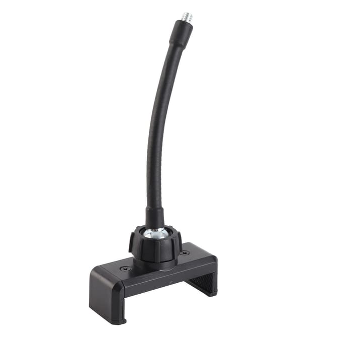 Support de téléphone avec anneau lumineux LED 1/4 vis Plastique Métal Pince de téléphone Support pour streaming en direct noir