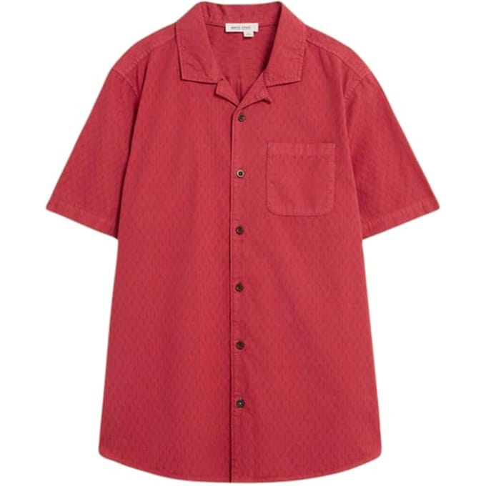 White Stuff Gaddesby Ss Shirt Deep Pink Größe: L | Casual hemden Outlet | Herren | Rosa