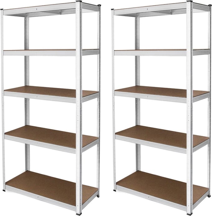 2 x E-rax Stellingkasten - 90x40x180 cm - Wit - 100% Boutloos