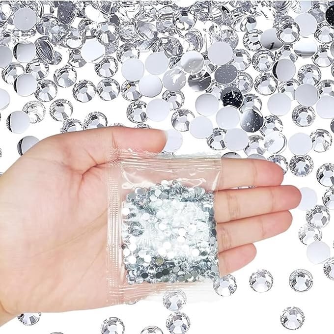 Glittersteentjes voor DIY-decoratie, 4 mm, zilver