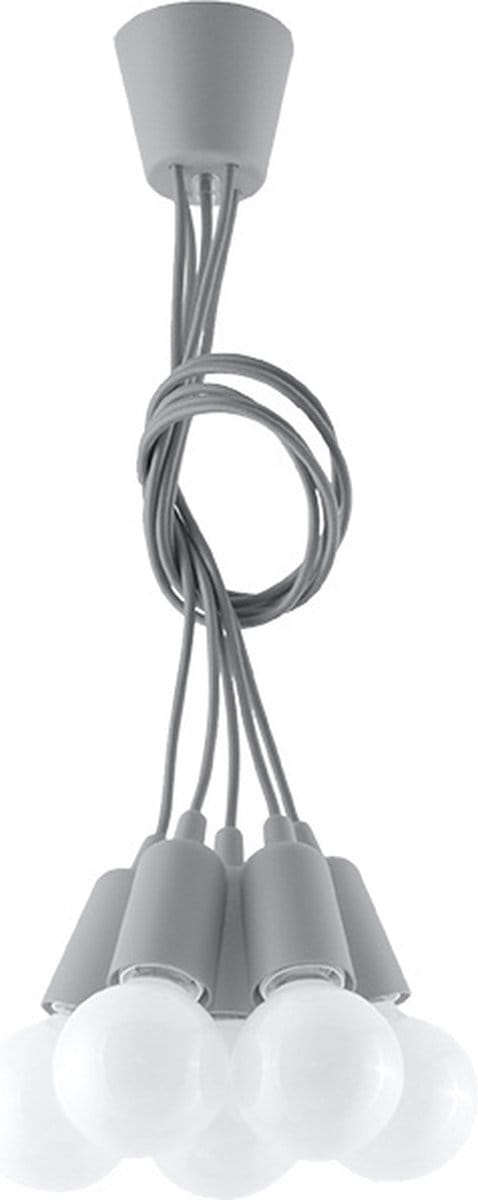 Sollux Lighting Hanglamp Diego - E27 - grijs - PVC - 90x25x25cm