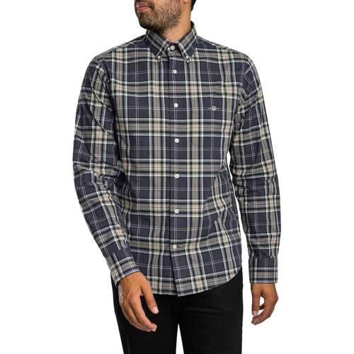Overhemd Lange Mouw Gant Normale poplin ruit overhemd