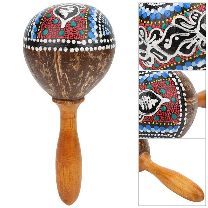 Zandslag Kokosschaal Kunst Draagbaar Handheld Speelgoed Muziekinstrument Accessoires Kokosschaal en brown