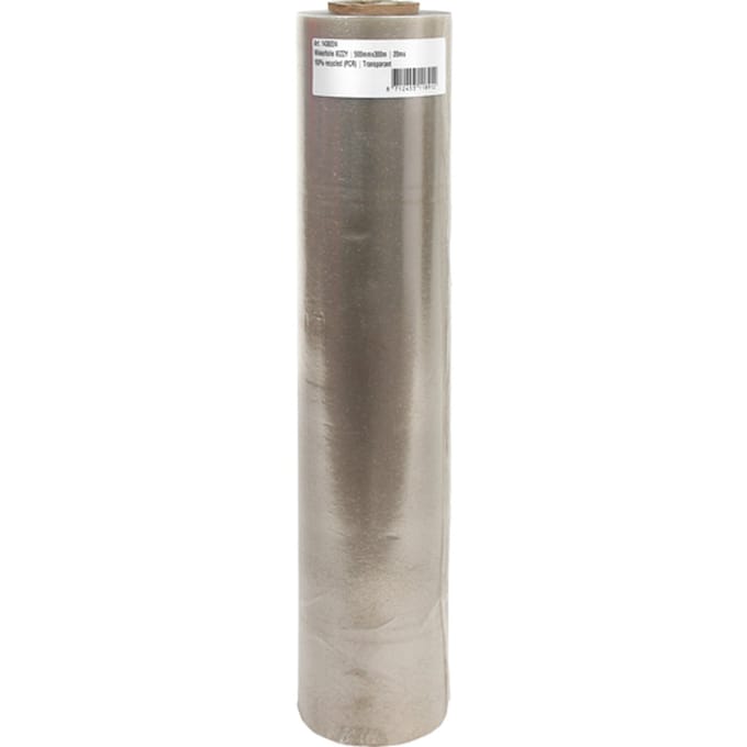 Wikkelfolie IEZZY 500mmx300m 20mu 100% recycled (PCR) transparant