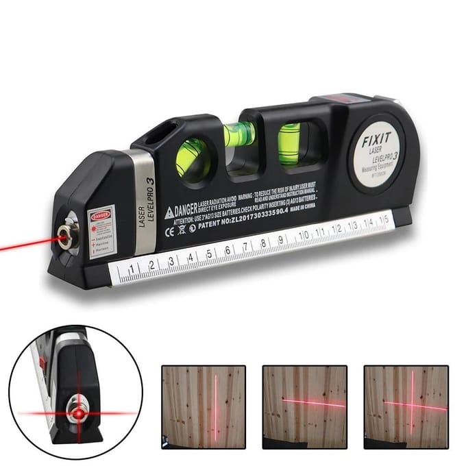 Mètre ruban projecteur croix multifonctionnel avec support niveau laser infrarouge