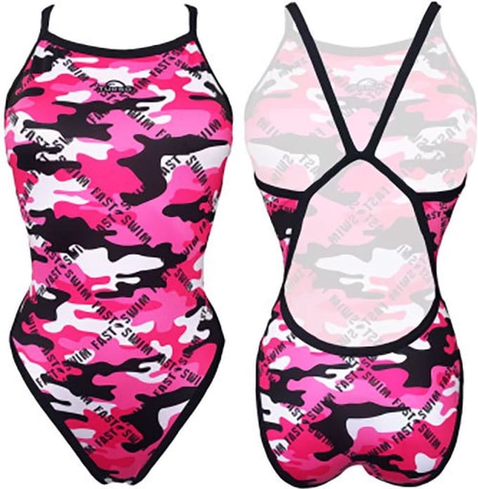 Turbo Revolution Camo Letters Zwemkleding Roze 2XL Vrouw