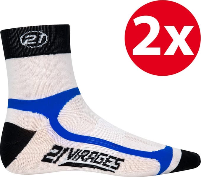 2 paar 21Virages sokken #4 blauw - 32-36