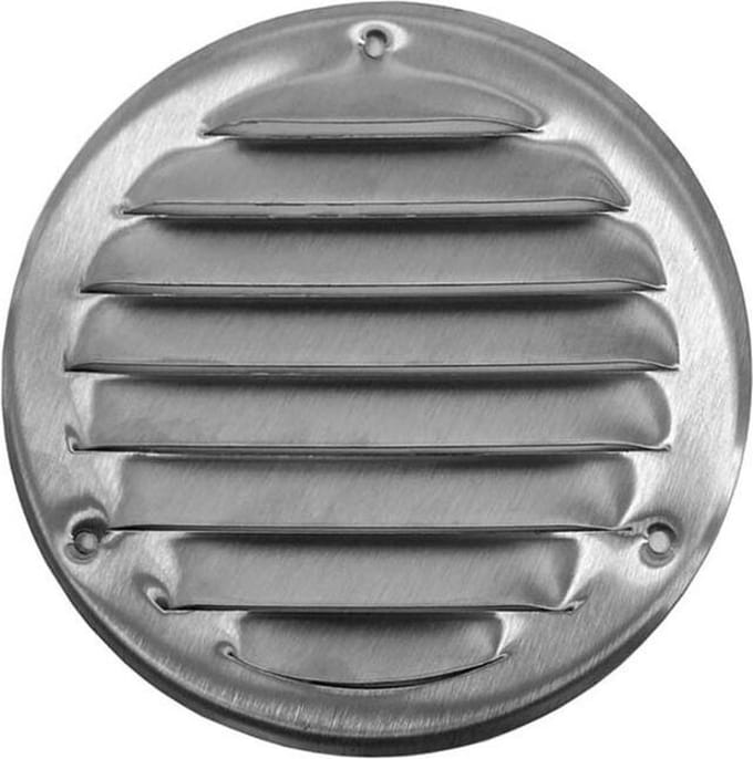 Metalen ventilatierooster rond 100 mm rvs - MR100i