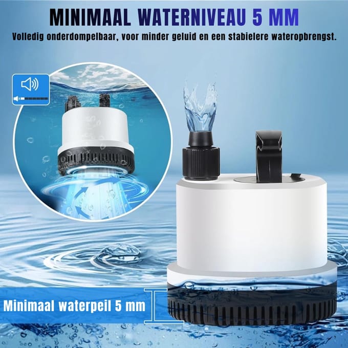 Quvo® Dompelpomp Zwembad - Dompelpomp - Dompelwaterpomp - 1500L - 25Watt - Wit - ‎14cm - 14cm - 11cm