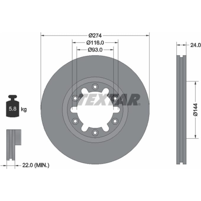 Remschijf TEXTAR 92136300