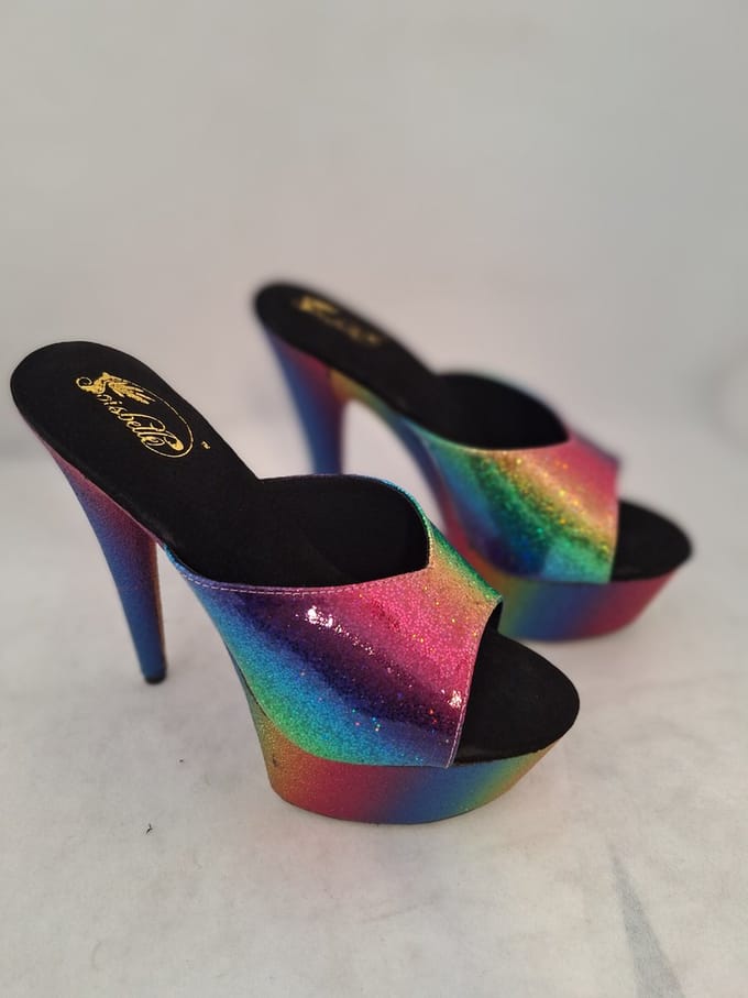SOISBELLE MULTI COLOR PUMPS 14CM HEEL SIZE 37