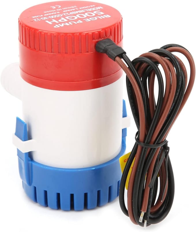 Waterpomp - Bilge pomp - Boot leegpompen - Semi-open waaier - 500 GPH - Zwart