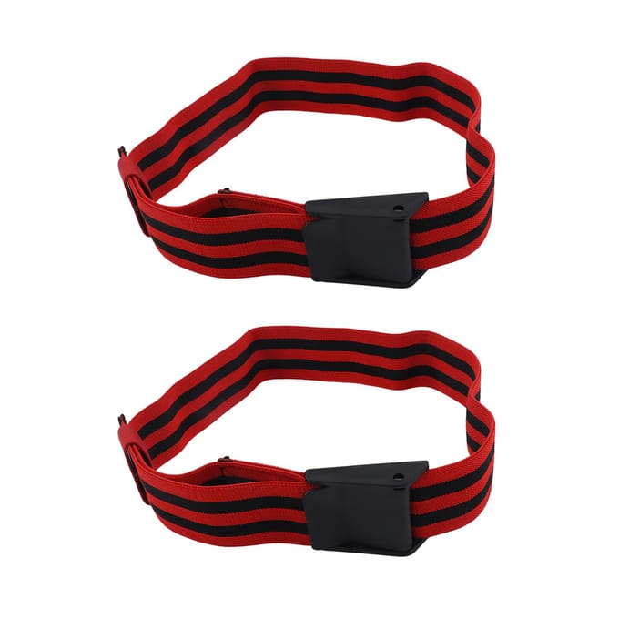 2 Stuks Fitness Occlusietraining Band Bloedstroombeperking Training Wrap voor Spieropbouw black
