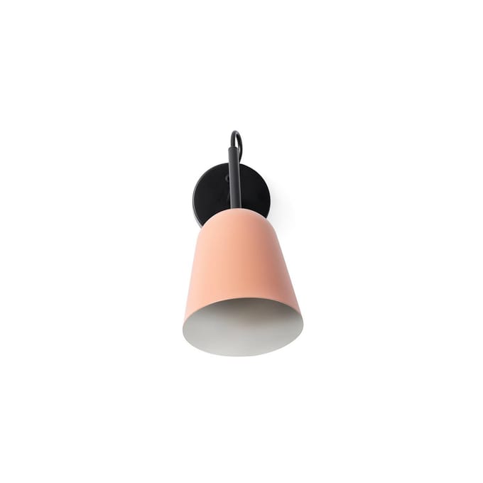 FARO BARCELONA Studio wandlamp, roze/zwart, staal, Ø 11 cm