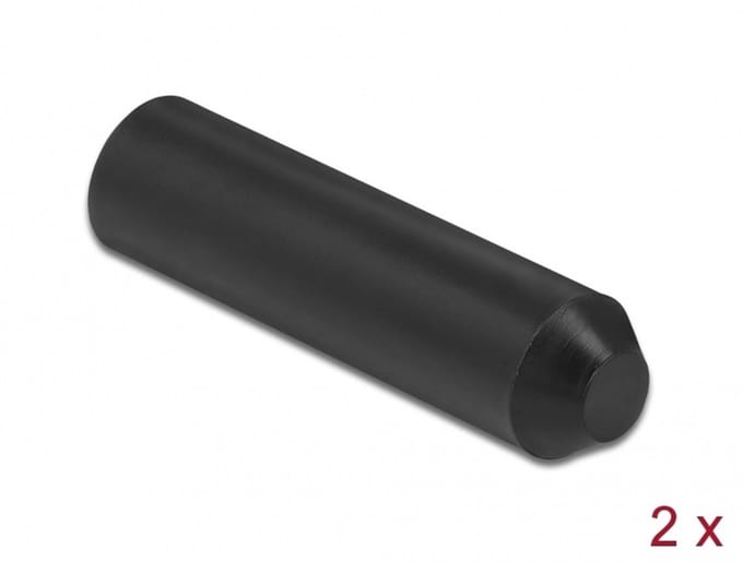 Delock End Caps with inside adhesive 70 x 16 mm 2 pieces black