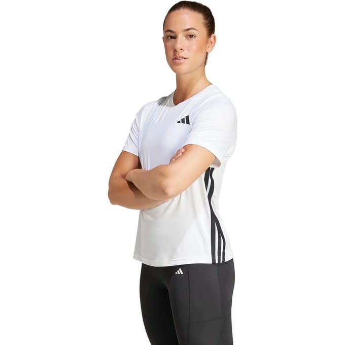 Adidas Train Essentials 3 Stripes Workout T-shirt Met Korte Mouwen Wit S Vrouw