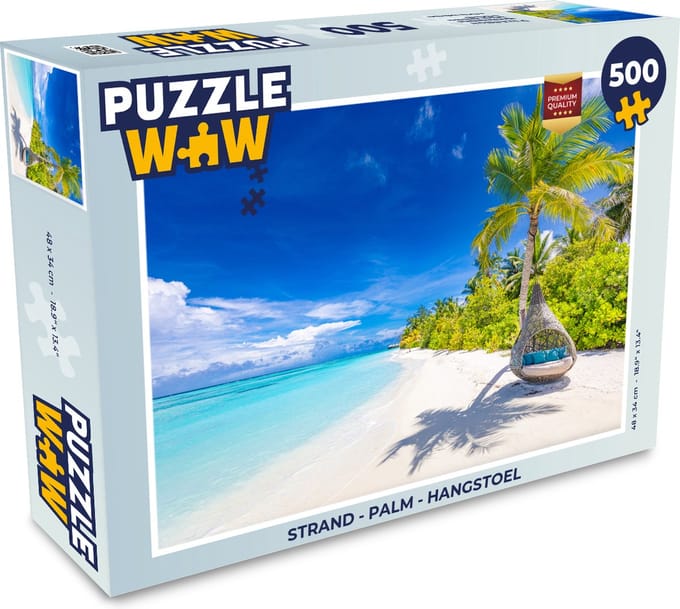 Puzzel Strand - Palm - Hangstoel - Legpuzzel - Puzzel 500 stukjes