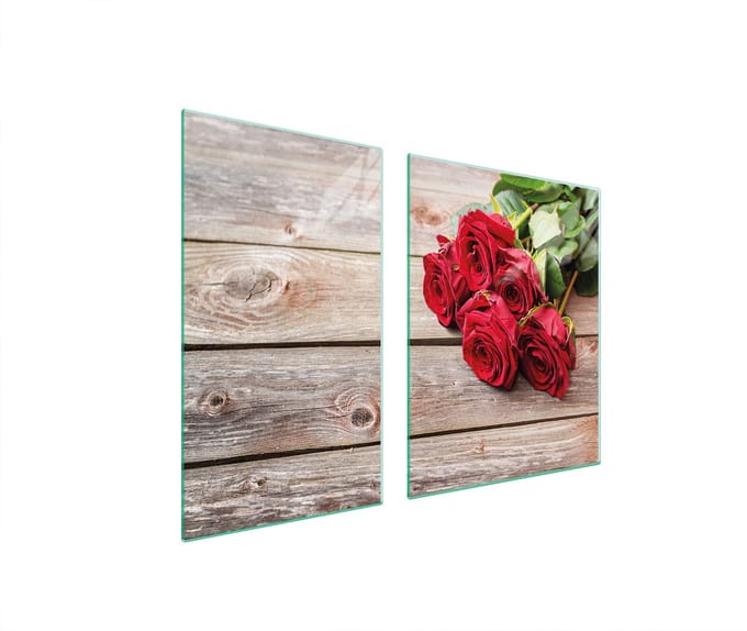 TMK ArtDeko - Snijplank - Rozen - Glas - 100x52cm