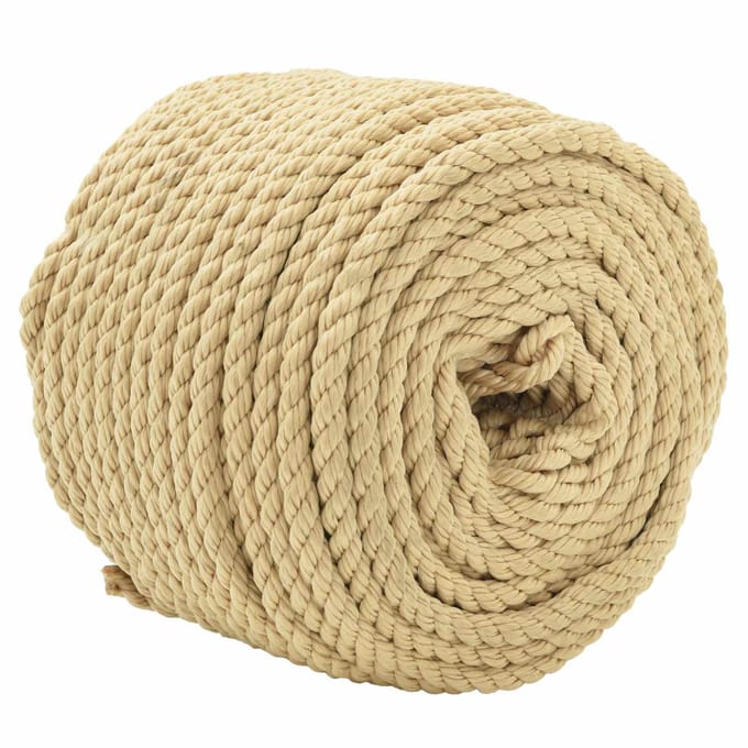 vidaXL - Boottouw - 8 - mm - 25 - m - Naturel