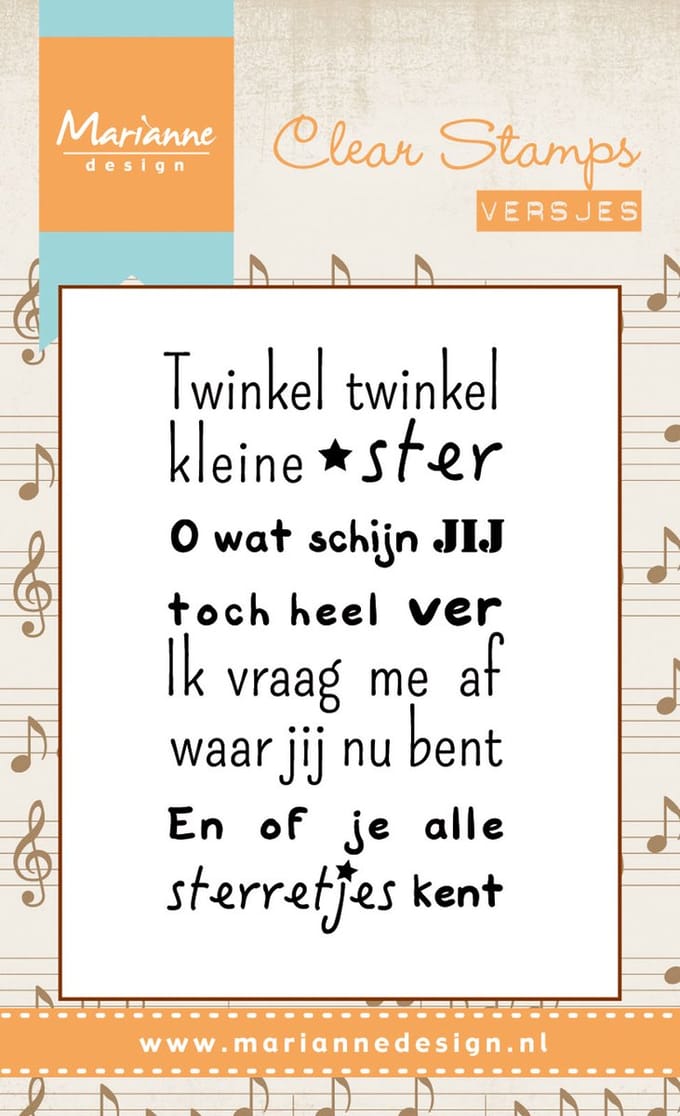 Marianne Design Stempel Liedje Twinkel twinkel kleine ster CS0964