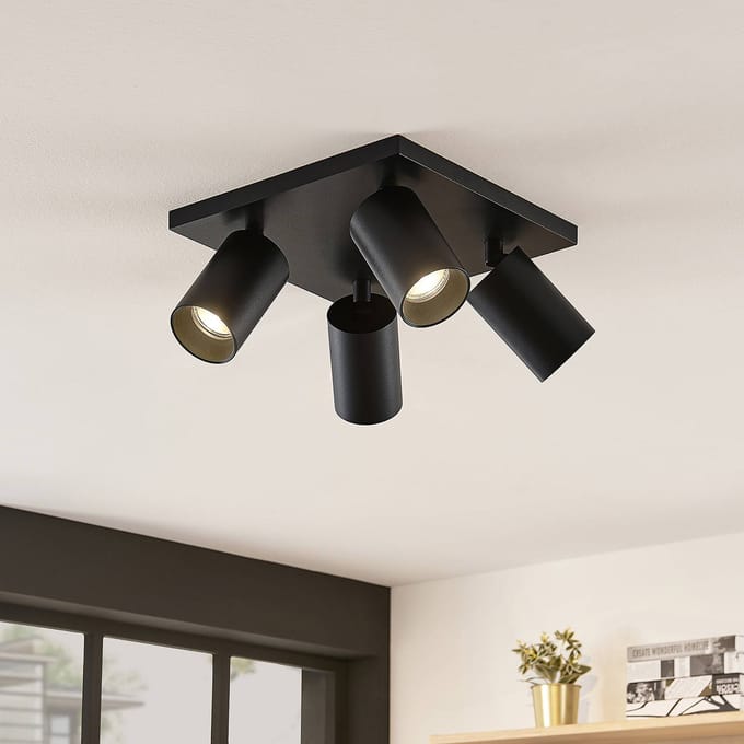 Arcchio - buitenspot - 4lichts - aluminium - H: 12.5 cm - GU10 - zwart