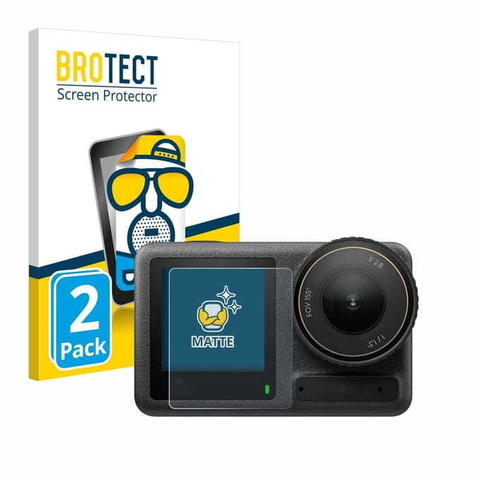 BROTECT - Screenprotector voor DJI Osmo Action 4 (Display voor) - Folie Beschermfolie matte 2 Stuks