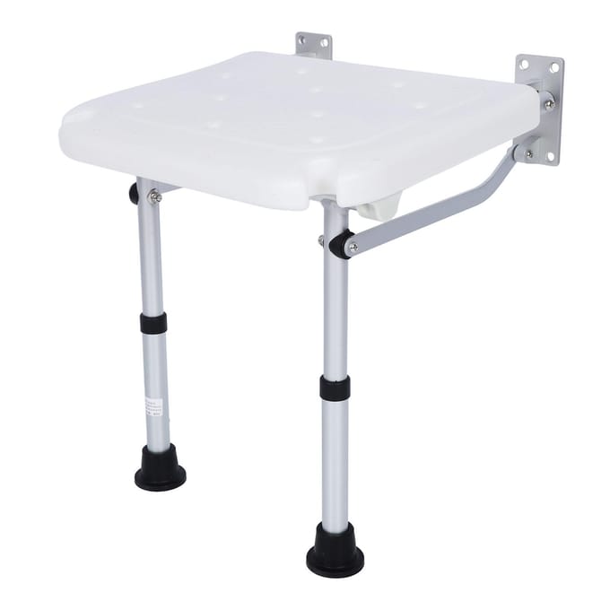 Chaise de douche pliante, tabouret de salle de bain mural, banc de douche antidérapant pour personnes âgées et enceintes white