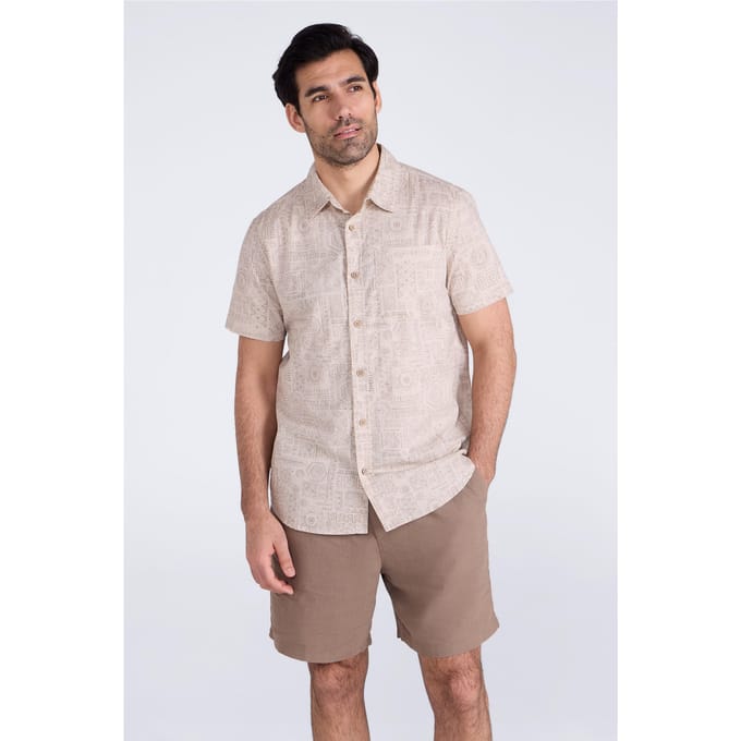 Mountain Warehouse Heren Preston Illustratie Shirt (Beige)