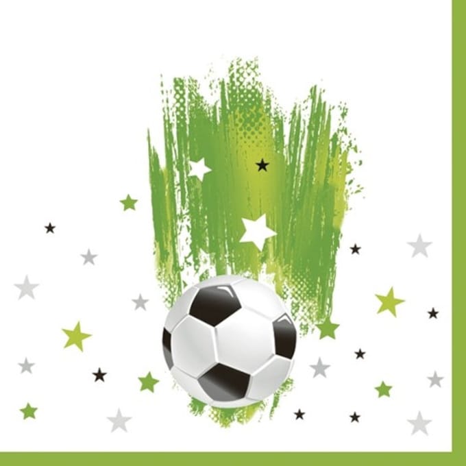Lunch servetten Football with Stars - Daisy - 33x33 cm