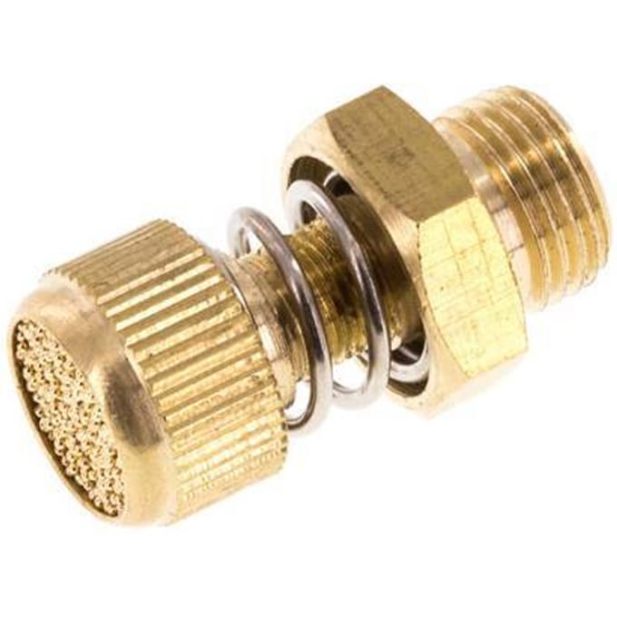 G1/8'' Messing Smoorgeluiddemper Met Geribbelde Schroef [2 Stuks]