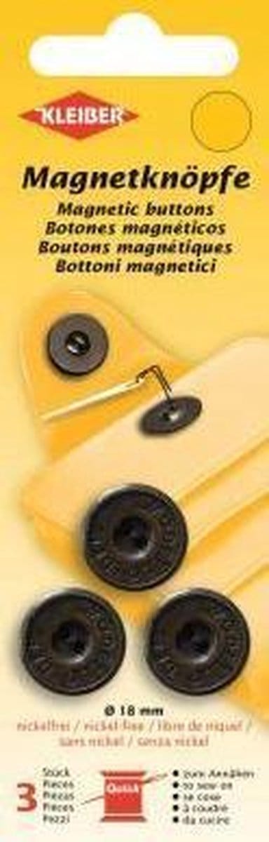 71126 Magnetische knopen 3st. - antiek messing 18mm