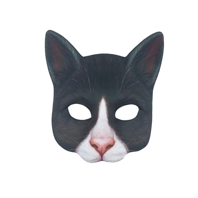 3PCS realistische kattenmaskers voor Halloween Kerstmis Pasen Feestaccessoire beige