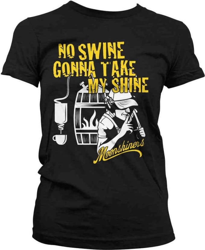Moonshiners Dames Tshirt -L- No Swine Gonna Take My Shine Zwart