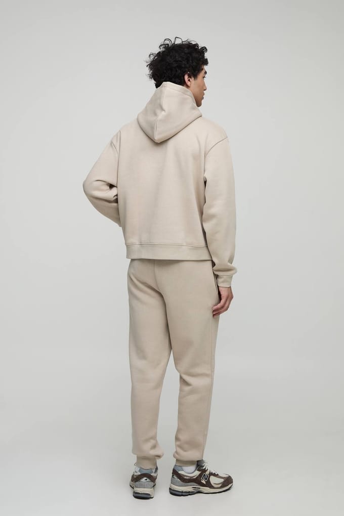 Essential Oversized Boxy Hoodie | Stone | Size Medium