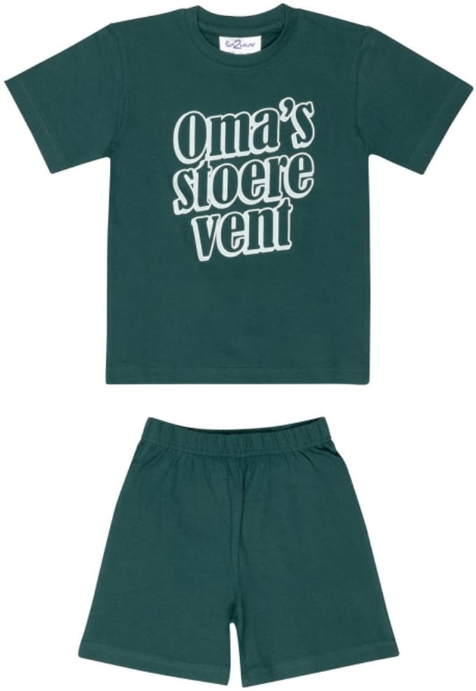 Fun2Wear jongens shortama oma’s stoere vent groen – katoen – maat 128