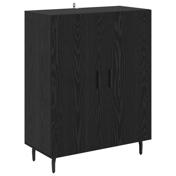 vidaXL - Dressoir - Zwart - Eiken - 69,5 - x - 34 - x - 90 - cm - Bewerkt - hout