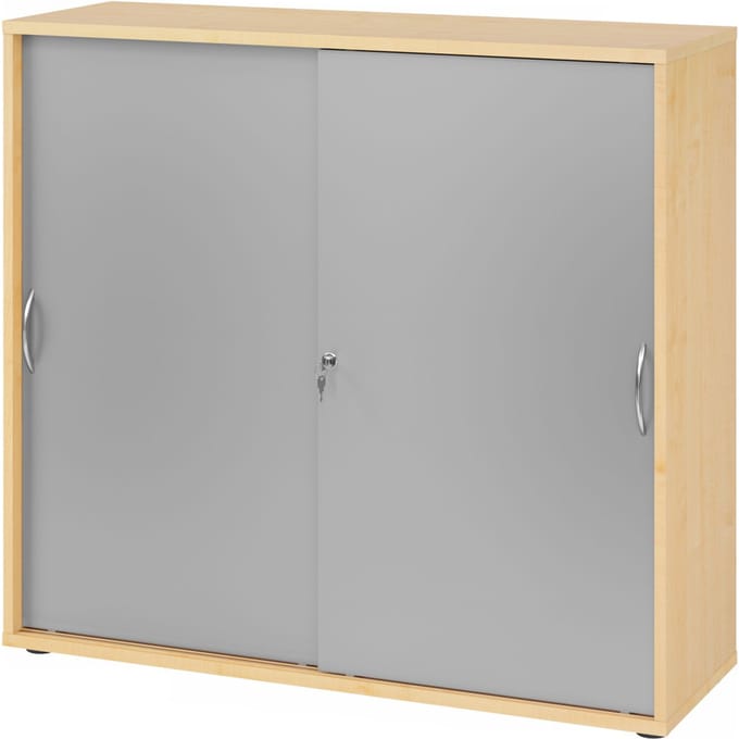 BETA 1753S | Schuifdeurkast | 3 OH - Esdoorn/Zilver Metalen handgreep