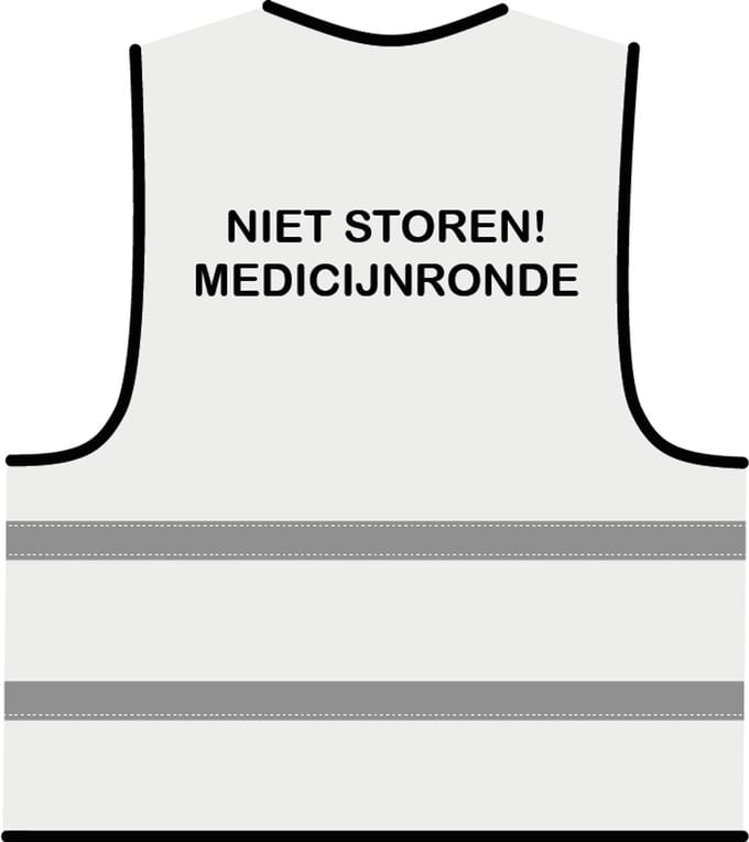 Medicatie hesje wit - polyester - one size maat - reflecterend