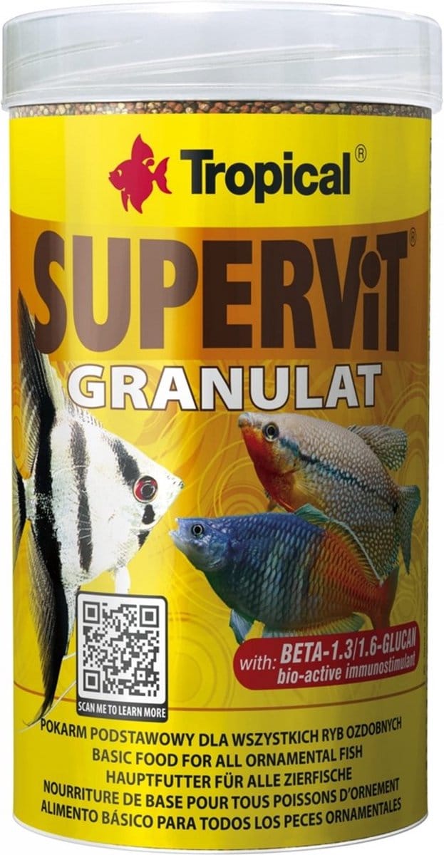 TROPICAL Supervit Granulat - Voer voor alle siervissen - 250 ml/138 g