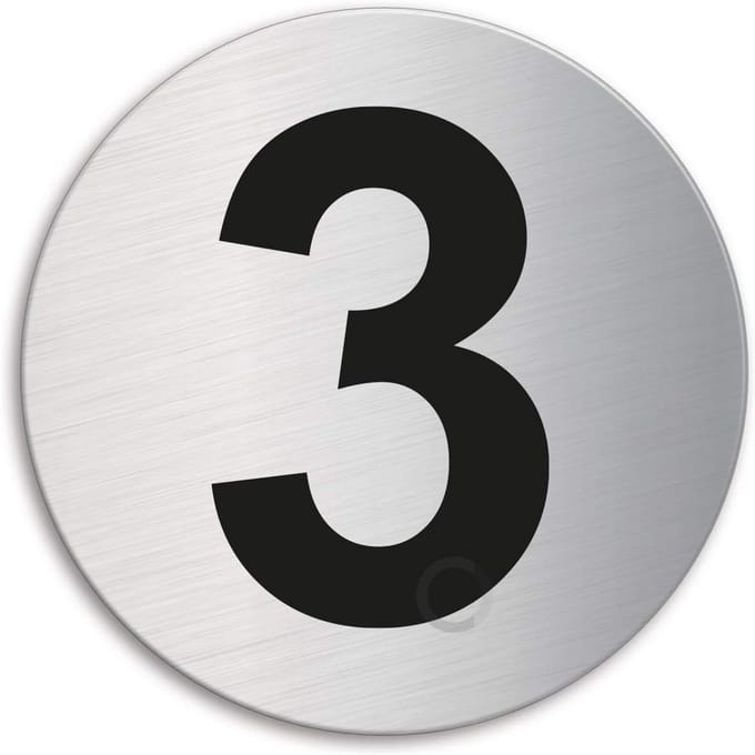 Huisnummerplaat RVS Zelfklevend Rond 60 mm Geborsteld