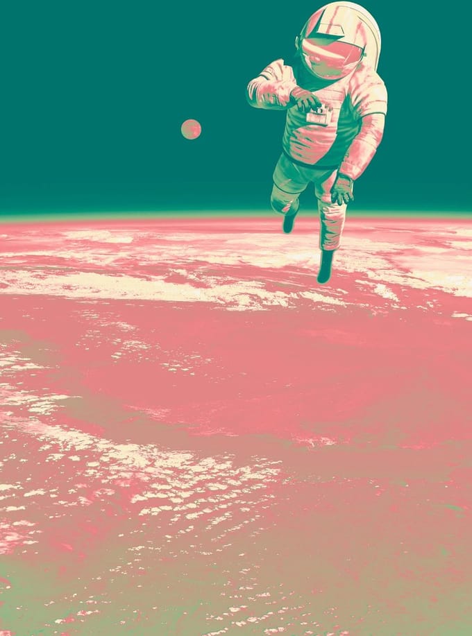 Fotobehang Spacewalk - Meerkleurig - 2,80m X 200cm